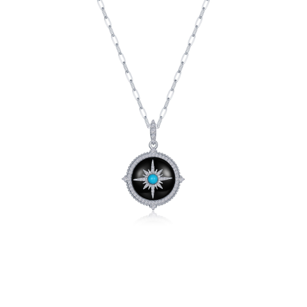 SS and Simulated Diamond Voyager Compass Pendant by Lafonn Kiefer Jewelers Lutz, FL