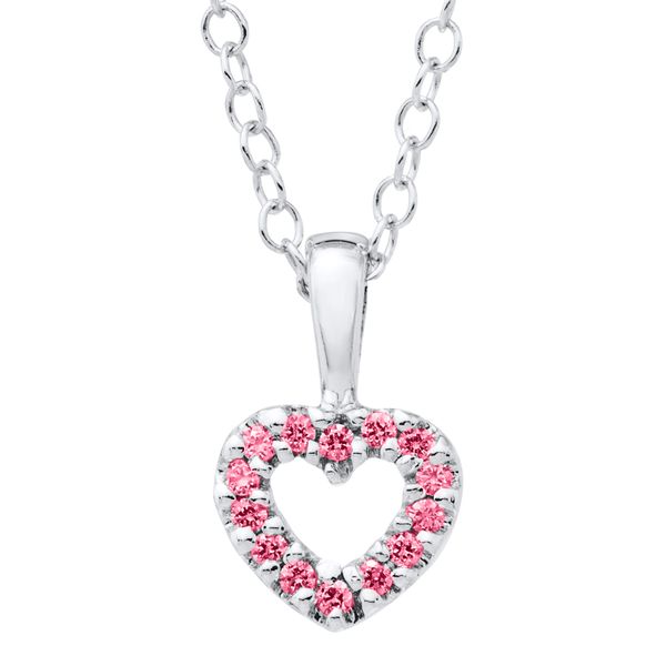 Children's Pink CZ Heart Necklace Kiefer Jewelers Lutz, FL