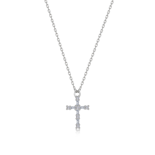 SS 0.16CTW Simulated Diamond Cross Necklace by Lafonn Kiefer Jewelers Lutz, FL