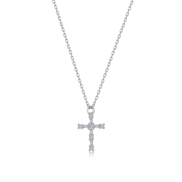 SS 0.16CTW Simulated Diamond Cross Necklace by Lafonn Kiefer Jewelers Lutz, FL