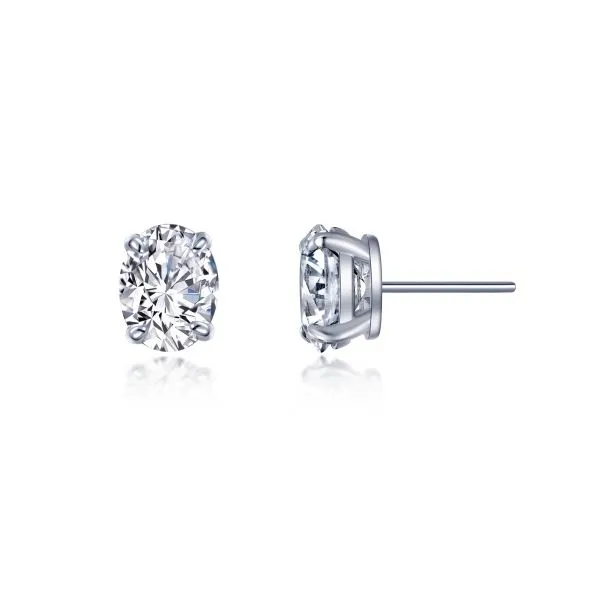 Sterling Silver 4ctw Simulated Diamond Oval Stud Earrings Kiefer Jewelers Lutz, FL