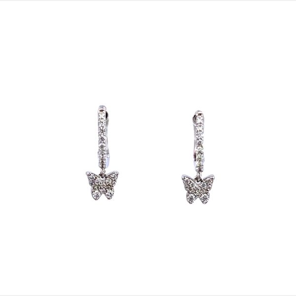 Sterling Silver Simulated Diamond Butterfly Drop Earrings Kiefer Jewelers Lutz, FL