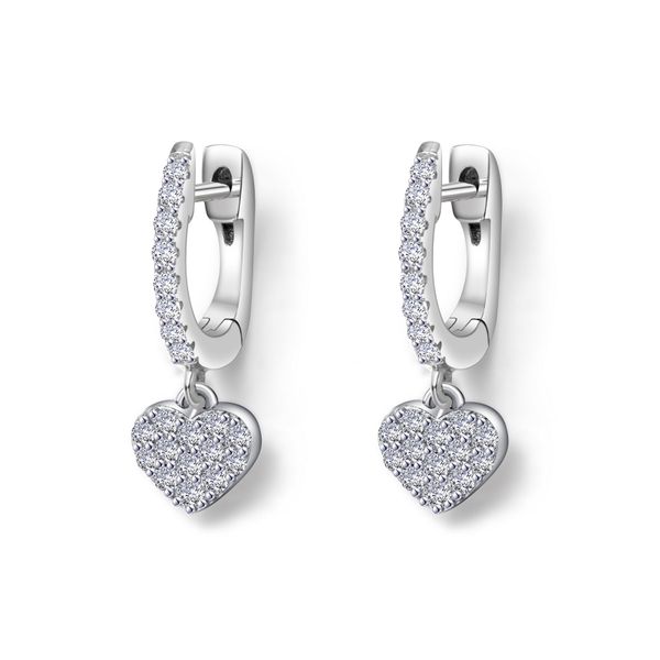 Simulated Diamond Mini Heart Huggies Kiefer Jewelers Lutz, FL