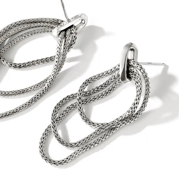 John Hardy Sterling Silver Classic Chain Drop Earrings Image 2 Kiefer Jewelers Lutz, FL