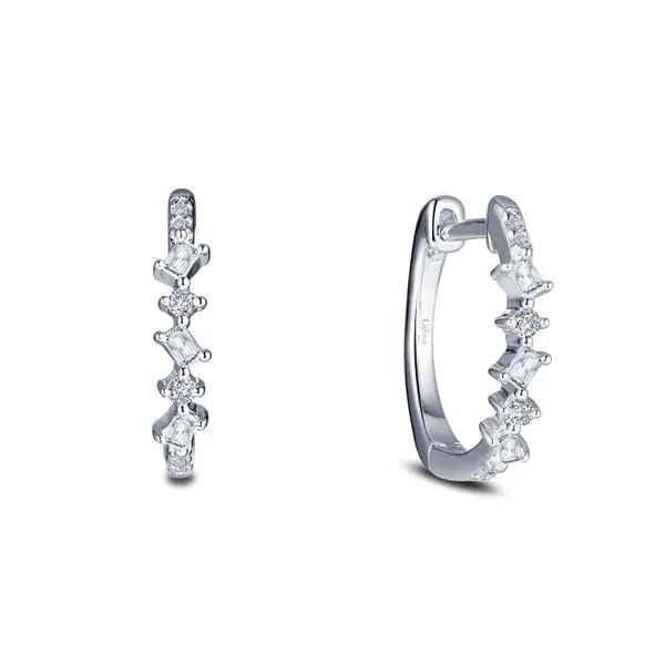 Sterling Silver Simulated Diamond Huggie Earrings Kiefer Jewelers Lutz, FL