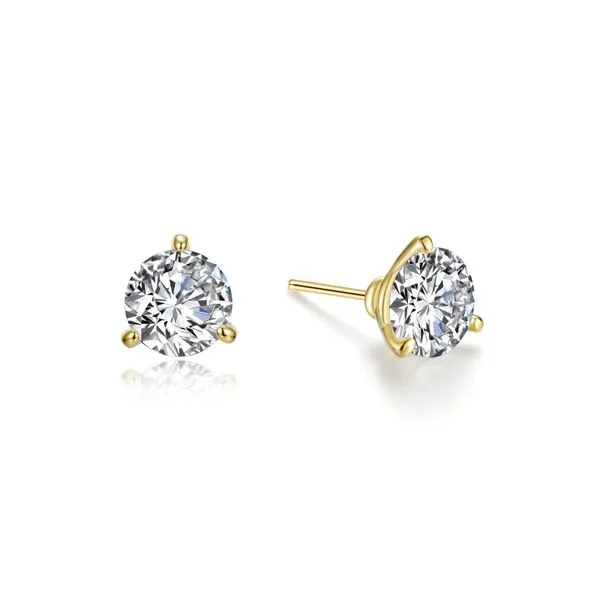 Sterling Silver Siimulated 1.50 Carat Total Weight Diamond 3 Prong Martini Studs Kiefer Jewelers Lutz, FL