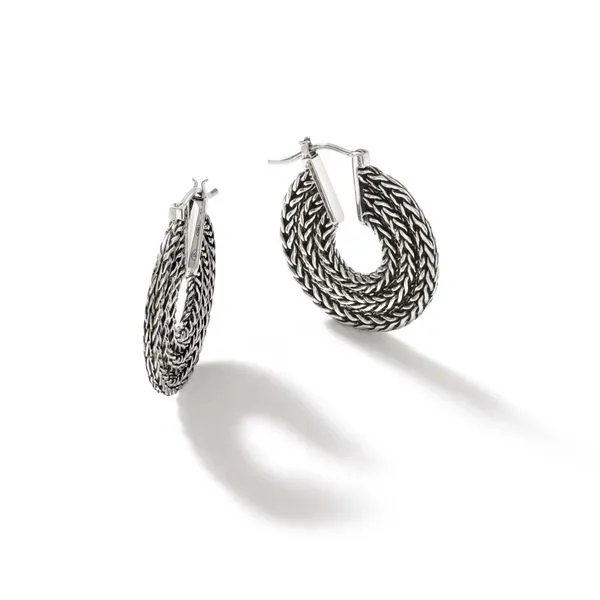 Sterling Silver Rata Chain Hoop Earring by John Hardy Kiefer Jewelers Lutz, FL