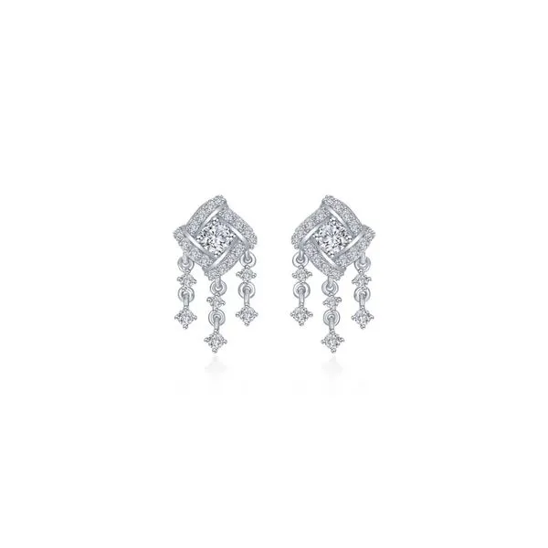 Sterling Silver Simulated Diamond Mini Chandelier Earrings Kiefer Jewelers Lutz, FL