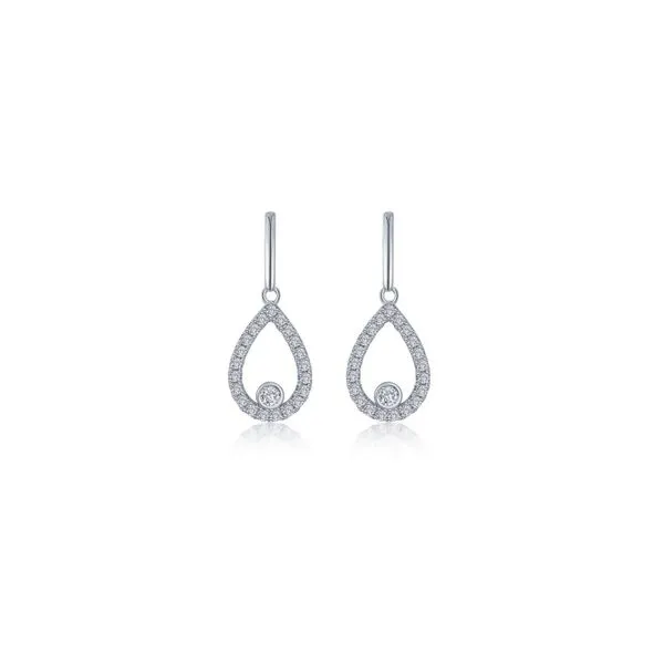 Sterling Silver Simulated Diamond Classic Pear Shaped Drop Earrings Kiefer Jewelers Lutz, FL