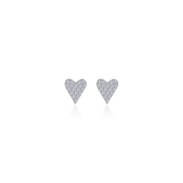 Sterling Silver .38CTW Simulated Diamond Heart Earrings Kiefer Jewelers Lutz, FL