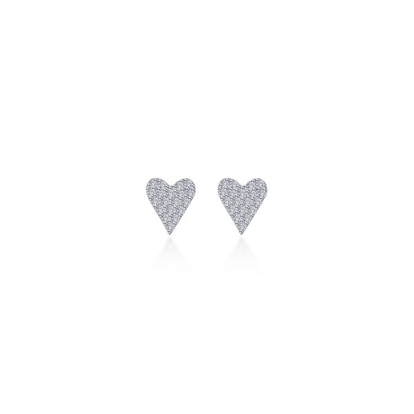Sterling Silver .38CTW Simulated Diamond Heart Earrings Kiefer Jewelers Lutz, FL