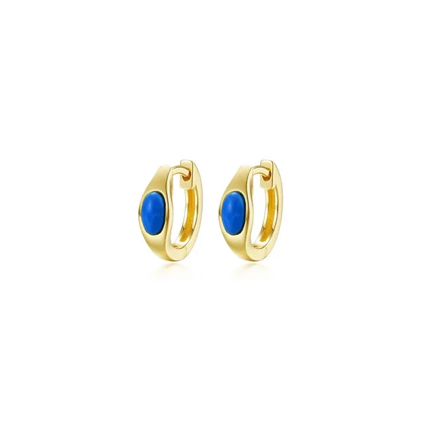Lafonn Reconstituted Turquoise Huggie Earrings Kiefer Jewelers Lutz, FL