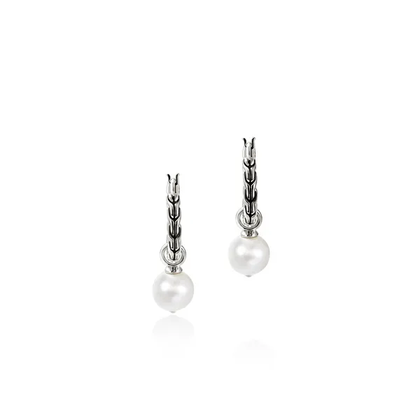 John Hardy SS Essential Pearl Hoop Earrings Kiefer Jewelers Lutz, FL