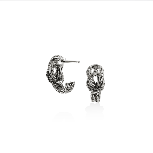 John Hardy Sterling Silver Love Knot Earrings Image 2 Kiefer Jewelers Lutz, FL