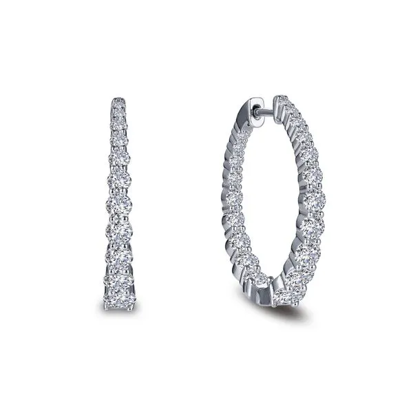 Sterling Silver Simulated Diamond Hoop Earrings Kiefer Jewelers Lutz, FL