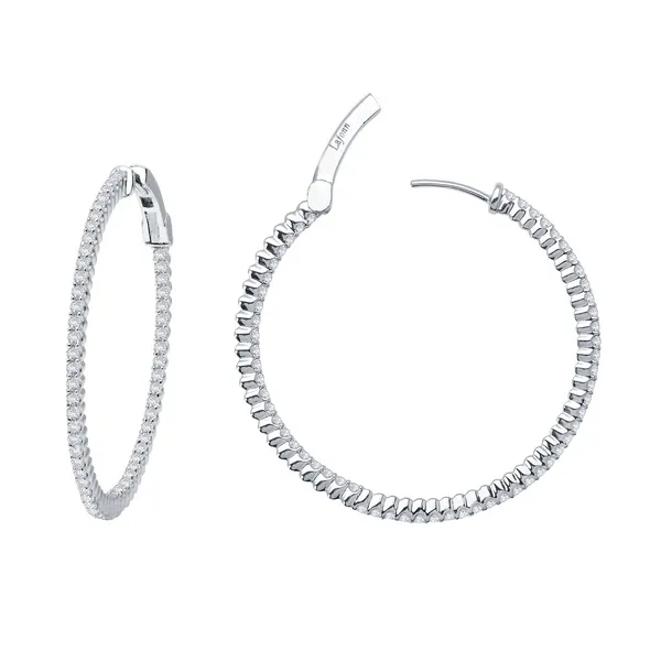 SS Simulated Diamond Inside Outside Hoop Earrings Kiefer Jewelers Lutz, FL