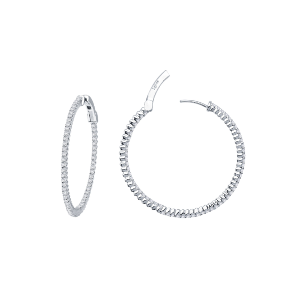 SS 1.77ctw Simulated Diamond Inside Outside Hoop Earrings Kiefer Jewelers Lutz, FL
