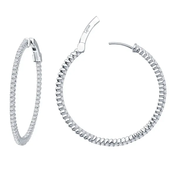 SS Simulated Diamond Inside Outside Hoop Earrings Kiefer Jewelers Lutz, FL