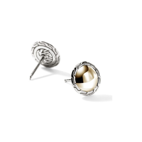 John Hardy 14KY and Sterling Silver Essentials Stud Earrings Image 3 Kiefer Jewelers Lutz, FL