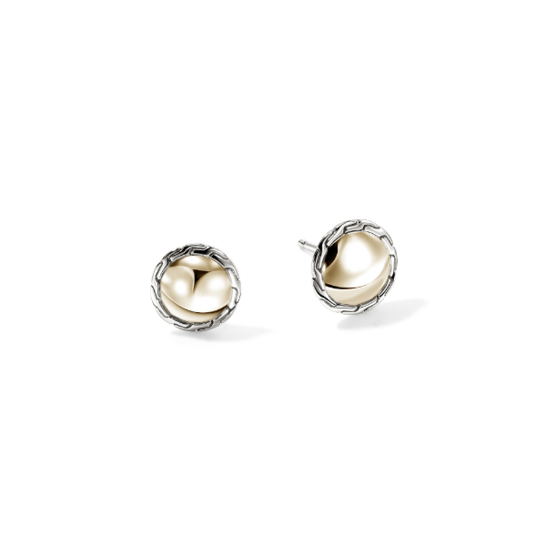 John Hardy 14KY and Sterling Silver Essentials Stud Earrings Kiefer Jewelers Lutz, FL