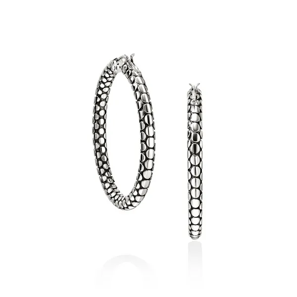 John Hardy SS Dot Hoop Earrings Image 2 Kiefer Jewelers Lutz, FL
