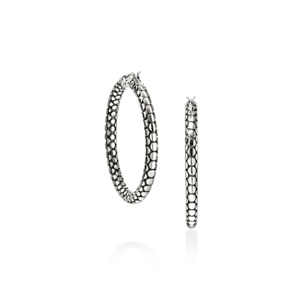 John Hardy SS Dot Hoop Earrings Image 2 Kiefer Jewelers Lutz, FL