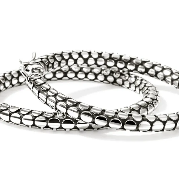 John Hardy SS Dot Hoop Earrings Image 3 Kiefer Jewelers Lutz, FL