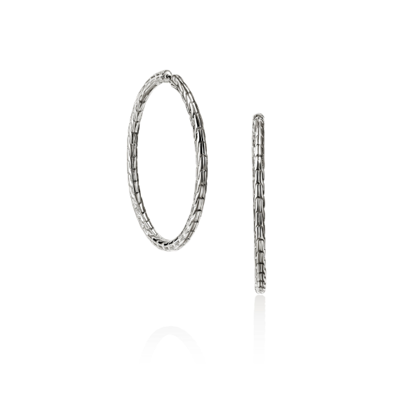 John Hardy SS Essential Hoop Earrings Image 3 Kiefer Jewelers Lutz, FL