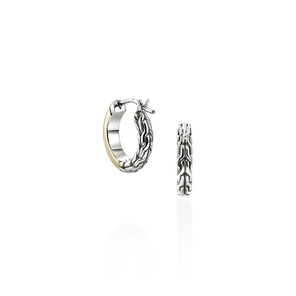 John Hardy 14KY and Sterling Silver Essentials Hoop Earrings Image 2 Kiefer Jewelers Lutz, FL