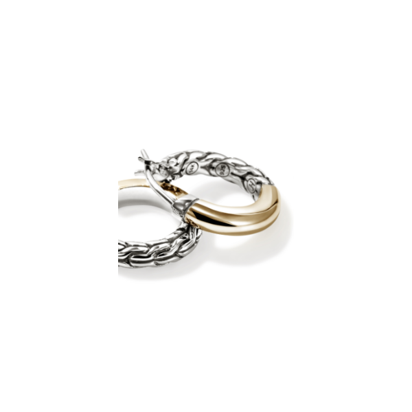 John Hardy 14KY and Sterling Silver Essentials Hoop Earrings Image 3 Kiefer Jewelers Lutz, FL