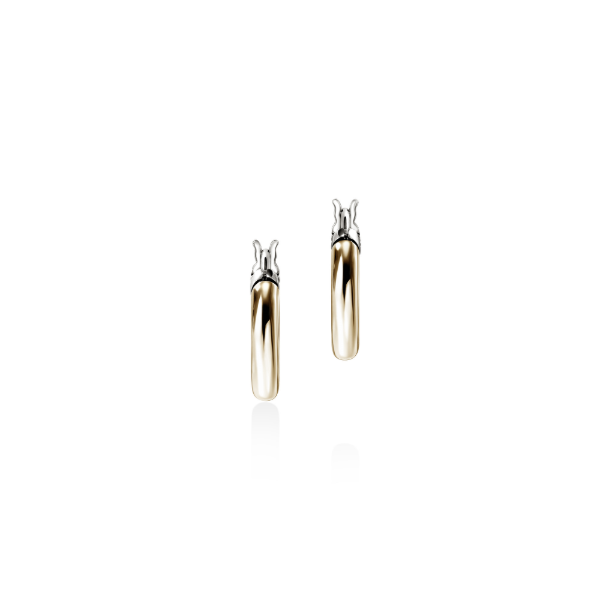 John Hardy 14KY and Sterling Silver Essentials Hoop Earrings Kiefer Jewelers Lutz, FL