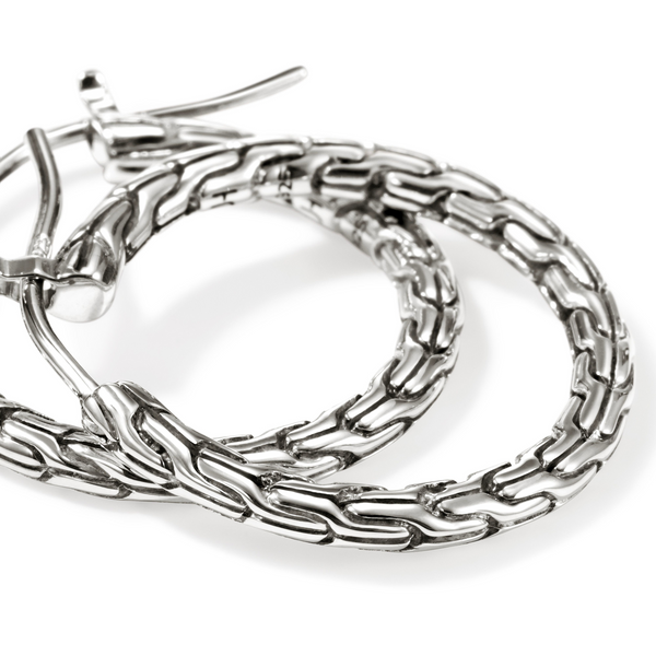 John Hardy SS Essential Hoop Earrings Image 2 Kiefer Jewelers Lutz, FL