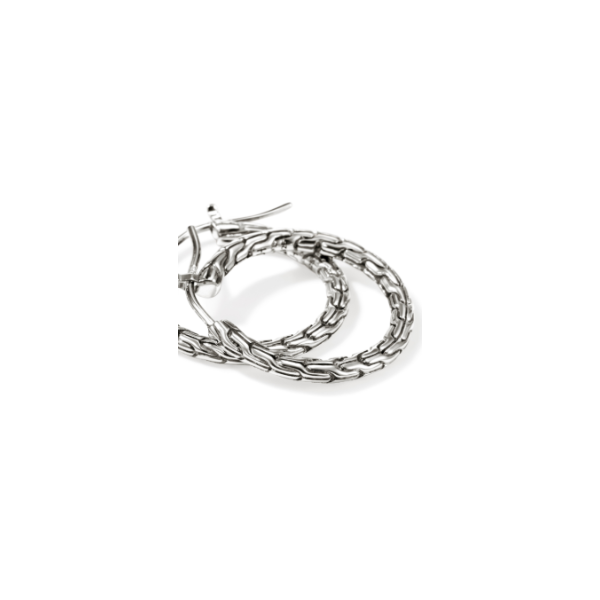 John Hardy SS Essential Hoop Earrings Image 2 Kiefer Jewelers Lutz, FL