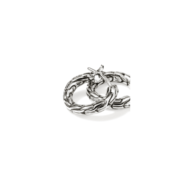 John Hardy SS Essential Hoop Earrings Image 2 Kiefer Jewelers Lutz, FL