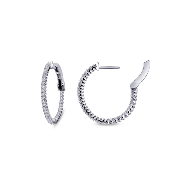 SS 1.20ctw Simulated Diamond Inside Outside Hoop Earrings Kiefer Jewelers Lutz, FL
