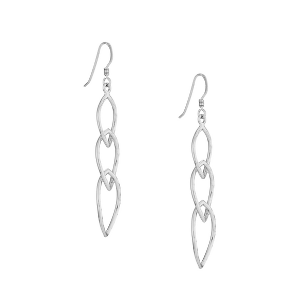 SS Rhodium Plated Marquise Trio Dangle Earrings Kiefer Jewelers Lutz, FL