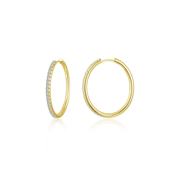 SS/GP 1.14CTW Simulated Diamond Oval Hoop Earrings by Lafonn Kiefer Jewelers Lutz, FL