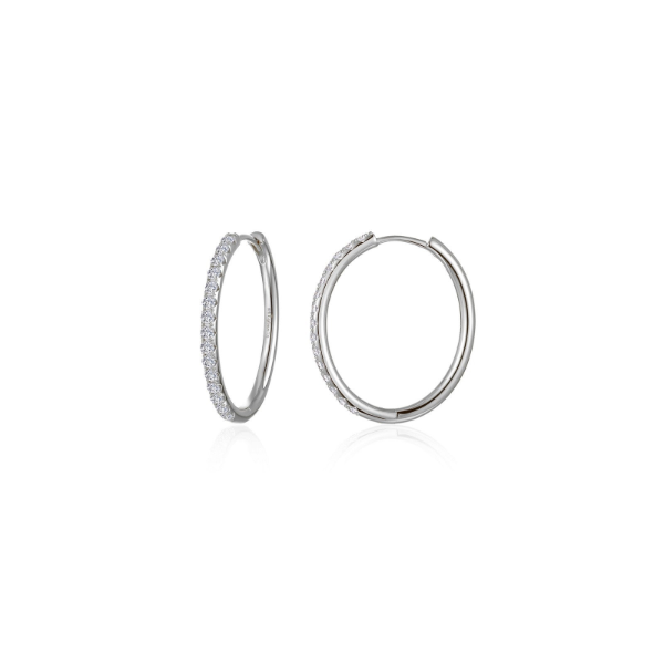 SS 0.90CTW Simulated Diamond Oval Hoop Earrings by Lafonn Kiefer Jewelers Lutz, FL