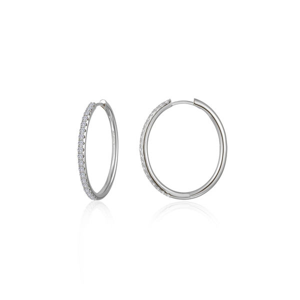 SS 1.14CTW Simulated Diamond Large Oval Hoop Earrings by Lafonn Kiefer Jewelers Lutz, FL
