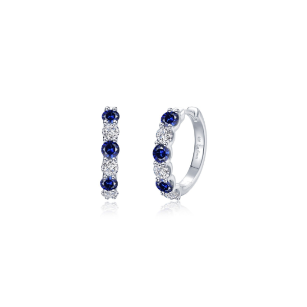SS Simulated Diamond and Lab-Grown Sapphire Josie Hoop Earrings by Lafonn Kiefer Jewelers Lutz, FL
