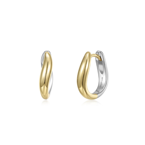 SS/GP Sculptural Wave Reversible Hoop Earrings by Lafonn Kiefer Jewelers Lutz, FL