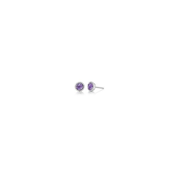 SS Amethyst and Simulated Diamond Halo Birthstone Earrings by Lafonn Kiefer Jewelers Lutz, FL