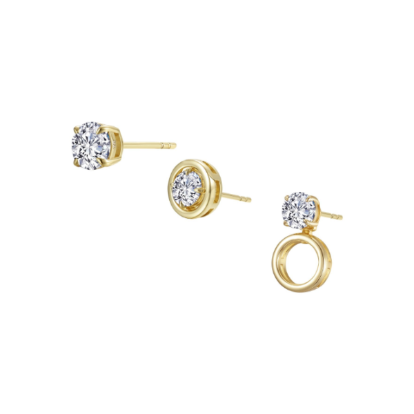 SS/GP .50CTW Simulated Diamond Convertible Halo/Stud Earrings by Lafonn Kiefer Jewelers Lutz, FL
