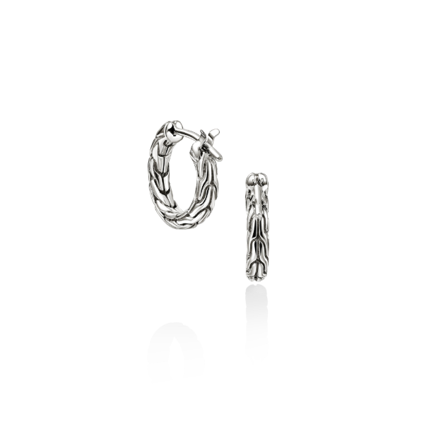 John Hardy SS Essential Hoop Earrings Image 3 Kiefer Jewelers Lutz, FL