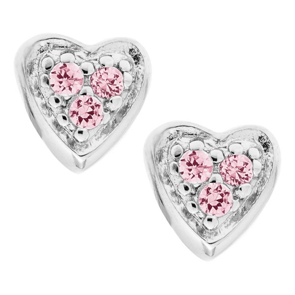 Pink CZ Heart Earrings Kiefer Jewelers Lutz, FL