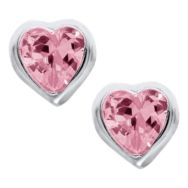Children's Sterling Pink Heart Earrings Kiefer Jewelers Lutz, FL
