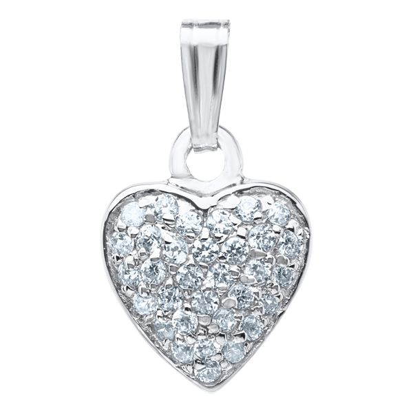 Sterling CZ Heart Necklace Image 2 Kiefer Jewelers Lutz, FL