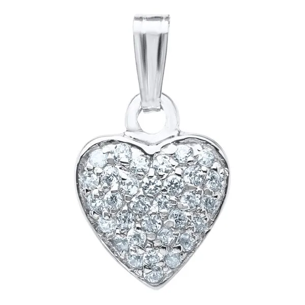 Sterling CZ Heart Necklace Image 2 Kiefer Jewelers Lutz, FL