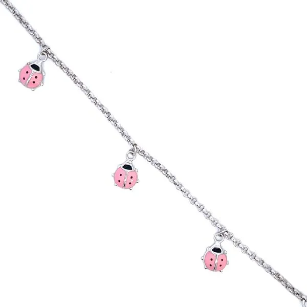 Sterling Silver Pink Ladybug Charm Bracelet Kiefer Jewelers Lutz, FL