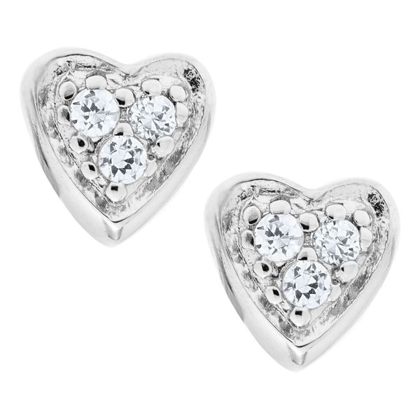 Sterling Silver CZ Heart Children's Earrings Kiefer Jewelers Lutz, FL